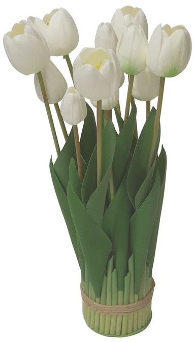 WHITE TULIP ARRANGEMENT - 9 HEAD