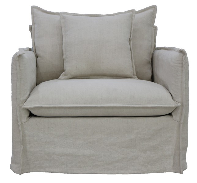 CHANTILLY CLASSIC SLIP COVER ARMCHAIR - SALT & PEPPER
