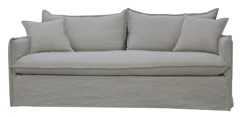 CHANTILLY CLASSIC SLIP COVER 3 SEAT SOFA - SALT & PEPPER