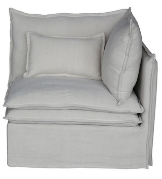MALTA DOUBLE CUSHION SECTIONAL CORNER RIGHT - SALT & PEPPER
