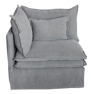 MALTA DOUBLE CUSHION SECTIONAL CORNER LEFT - GREY