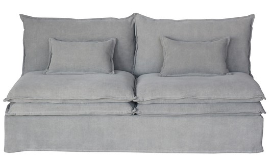 MALTA DOUBLE CUSHION SECTIONAL MIDDLE 2 SEATER - GREY