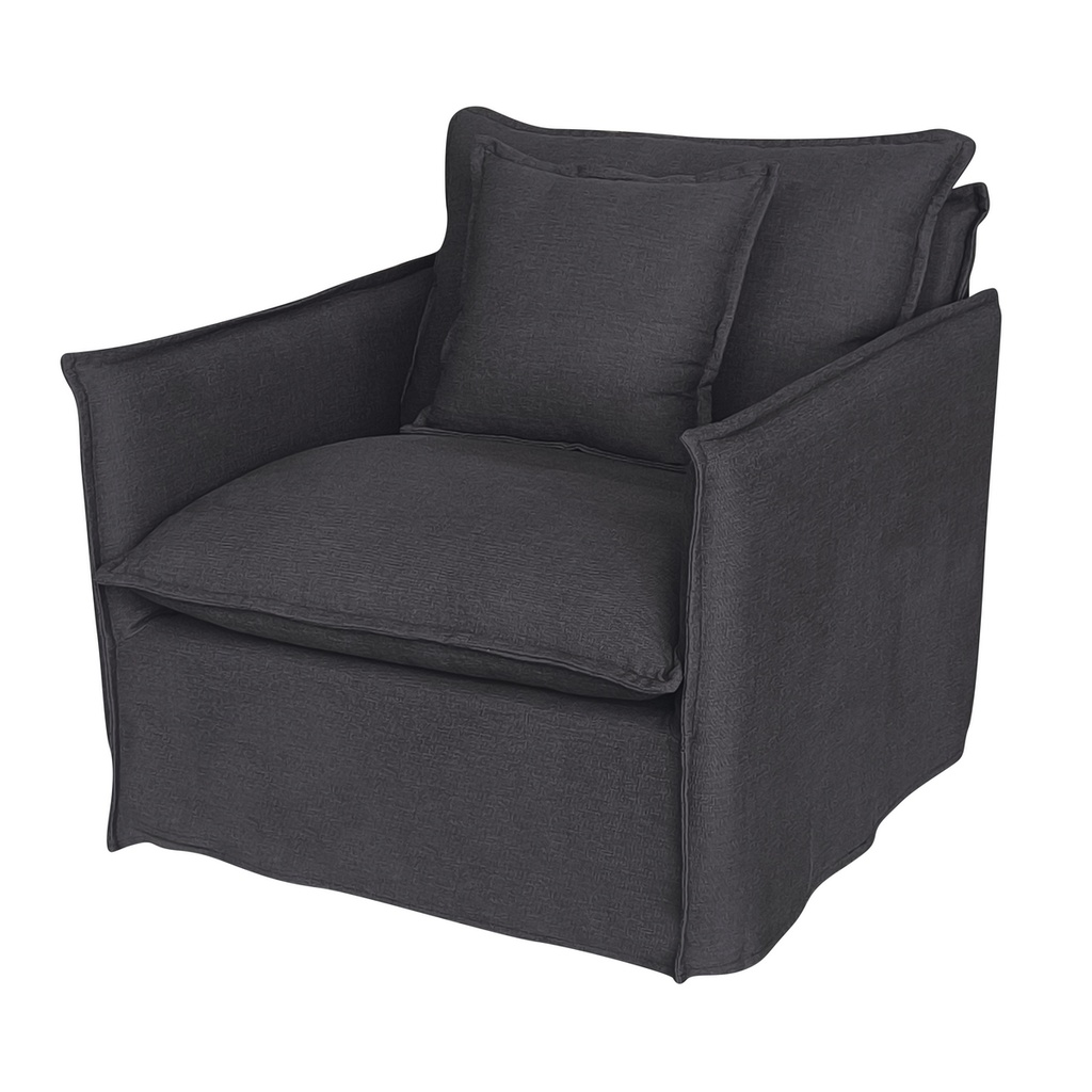 CHANTILLY SLIP COVER ARMCHAIR - CHARCOAL