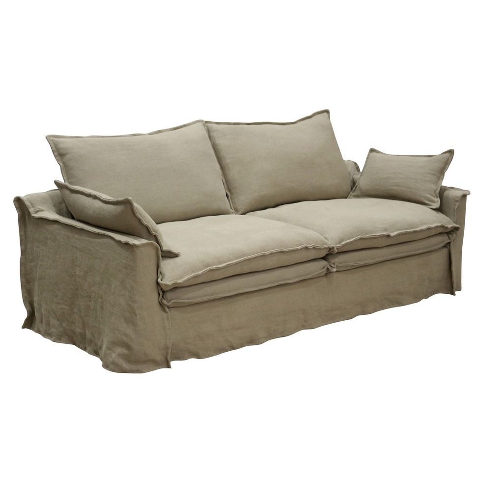 MARSEILLE 3 SEATER-OATMEAL 100% LINEN