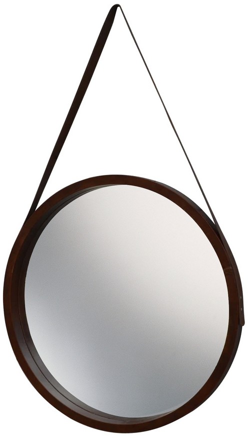 LEATHER ROUND MIRROR