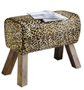 LEOPARD LEATHER VAULT STOOL