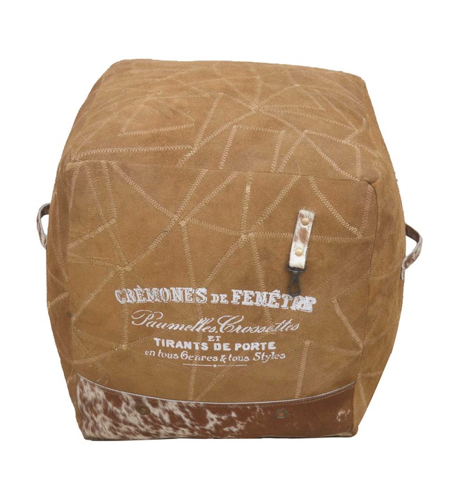 LEATHER PUFF OTTOMAN