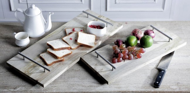 WOODEN PLATTER SET/2