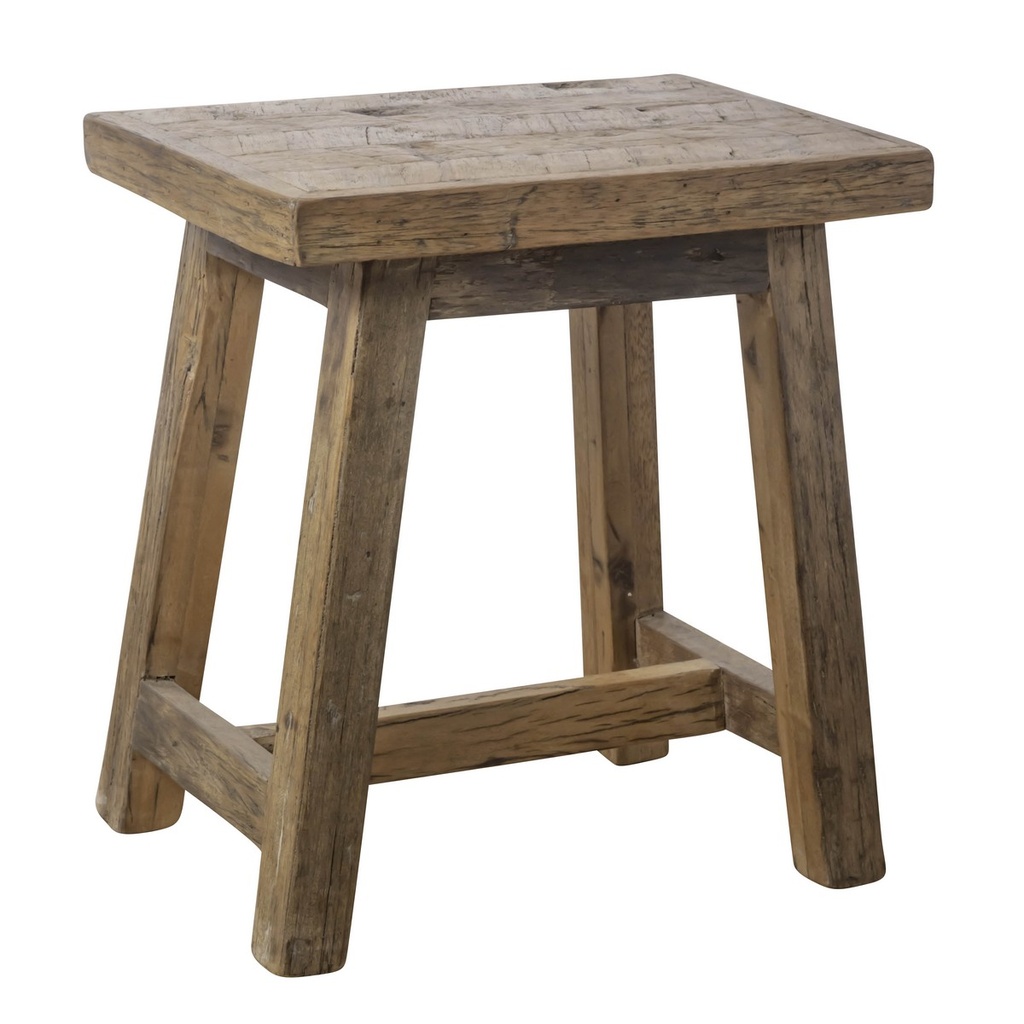 RECLAIMED TEAK STOOL