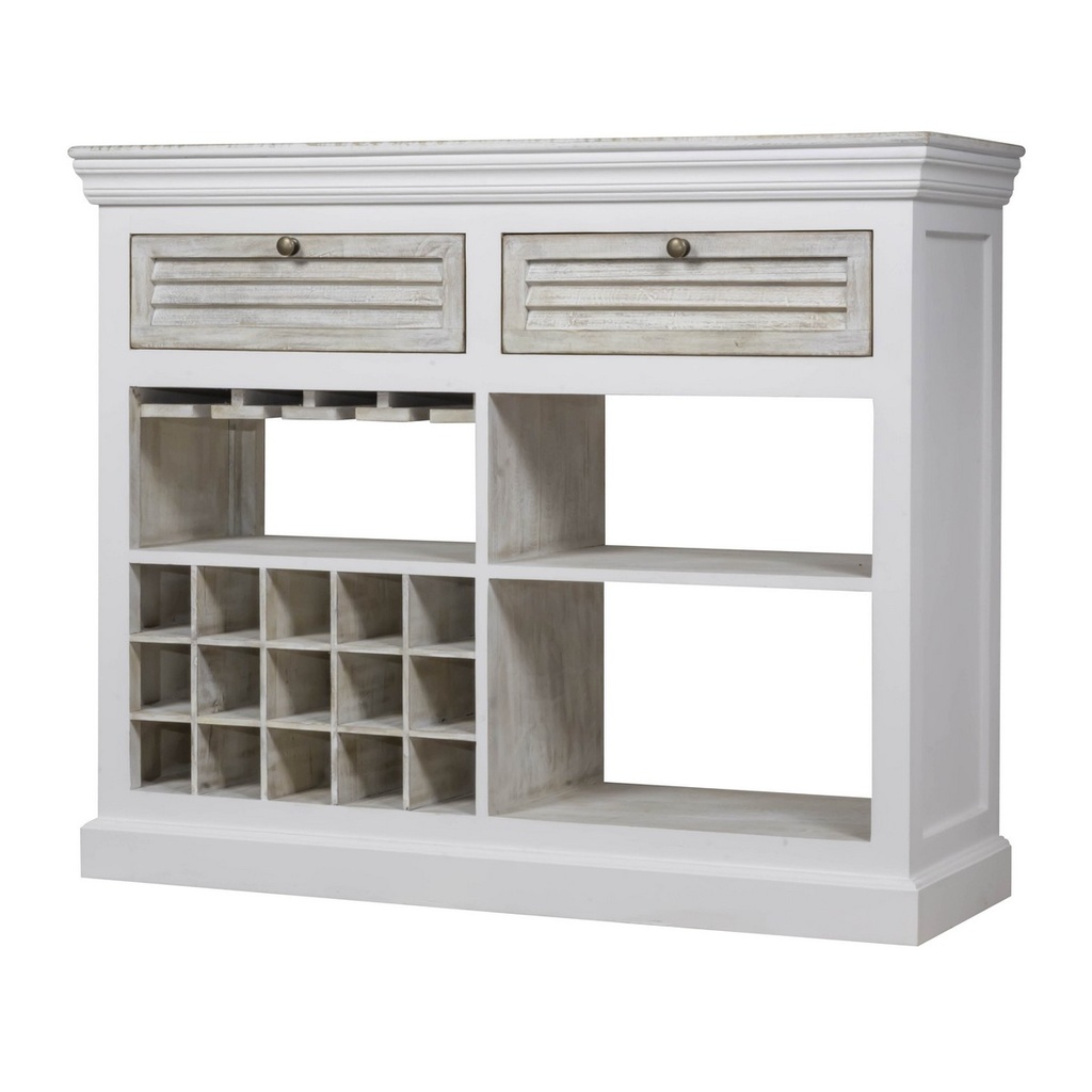ANTIQUE WHITE DRINKS CABINET - MANGO