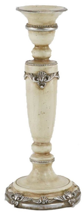 ANTIQUED CREAM CANDLE HOLDER