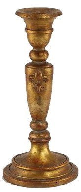 ANTIQUED GOLD CANDLE HOLDER