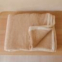 AKIIKO - LATTE PIQUE WAFFLE THROW WITH NATURAL BORDER