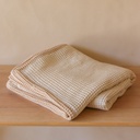 AKIIKO - PIQUE WAFFLE THROW WITH LATTE BORDER