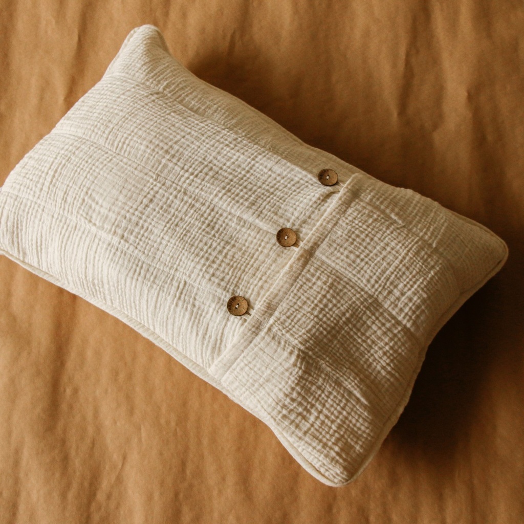 AKIIKO - FYRA PILLOW COVER WITH 3 COCONUT BUTTONS-  CUSTOMISED