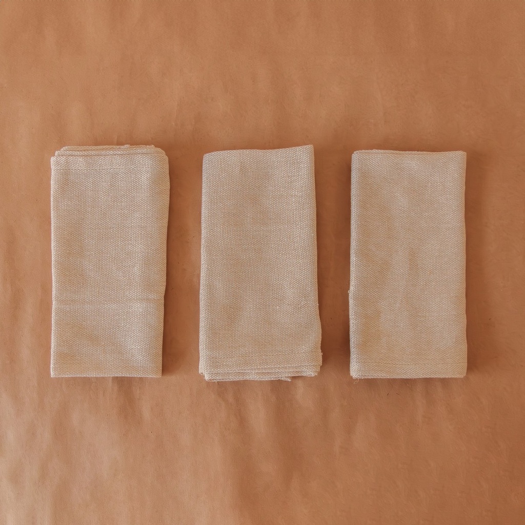 AKIIKO - BEIGE COTTON KITCHEN TOWEL - SET OF 3