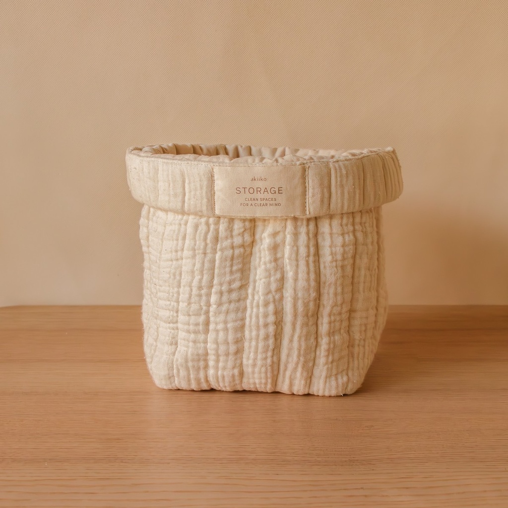 AKIIKO - FYRA SQUARE FOLDOVER BASKET WITH PATCH