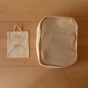 AKIIKO - WHEAT FOLDABLE TRAVEL BOX POUCH WITH NET - SMALL
