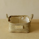 AKIIKO - SABAI GRASS SQUARE BASKET - MINI WITH CANVAS LINING -  BON APETIT