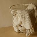 AKIIKO - METAL LAUNDRY BASKET WITH BLEACHED JUTE DETAILING - LARGE