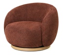 MIAMI SWIVEL CHAIR XL W/WOOD BASE - BURNT OCHRE
