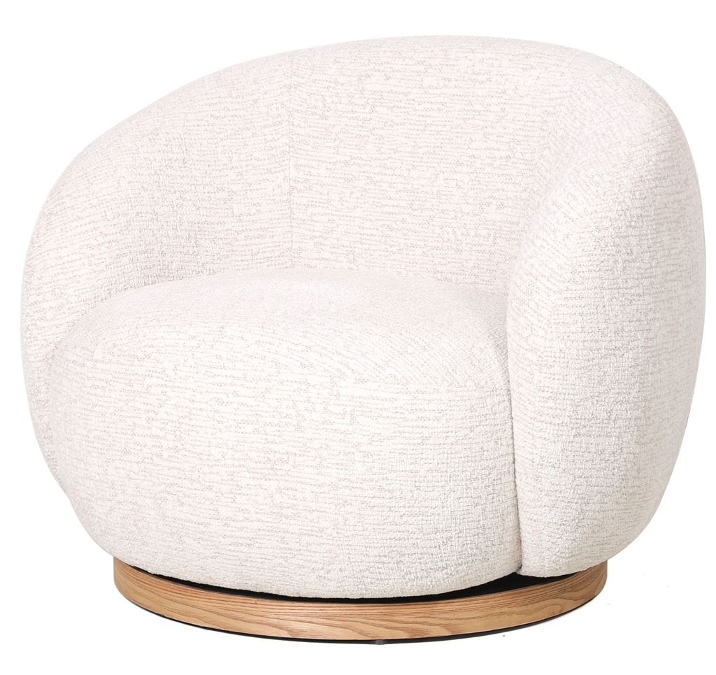 MIAMI SWIVEL CHAIR XL W/WOOD BASE - SEASHELL