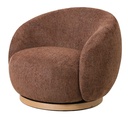 MIAMI SWIVEL CHAIR XL W/WOOD BASE - TOBACCO