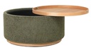 MIAMI TRAY OTTOMAN XL W/WOOD BASE - MOSS GREEN