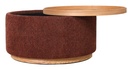 MIAMI TRAY OTTOMAN XL W/WOOD BASE - BURNT OCHRE
