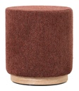 MIAMI OTTOMAN W/WOOD BASE - BURNT OCHRE