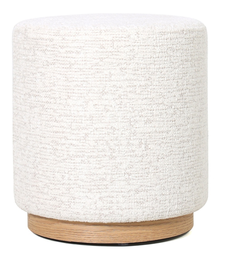 MIAMI OTTOMAN W/WOOD BASE - SEASHELL