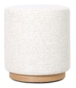 MIAMI OTTOMAN W/WOOD BASE - SEASHELL