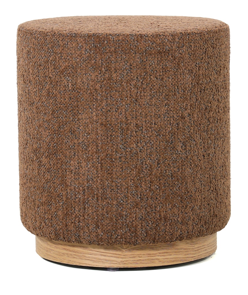 MIAMI OTTOMAN W/WOOD BASE - TOBACCO
