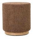MIAMI OTTOMAN W/WOOD BASE - TOBACCO