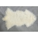 TIBETAN LONG WOOL SINGLE SHEEPSKIN - NATURAL WHITE