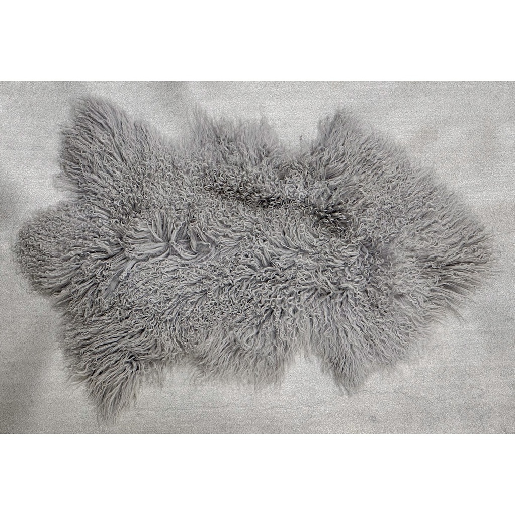 TIBETAN LONG WOOL SINGLE SHEEPSKIN - GREY