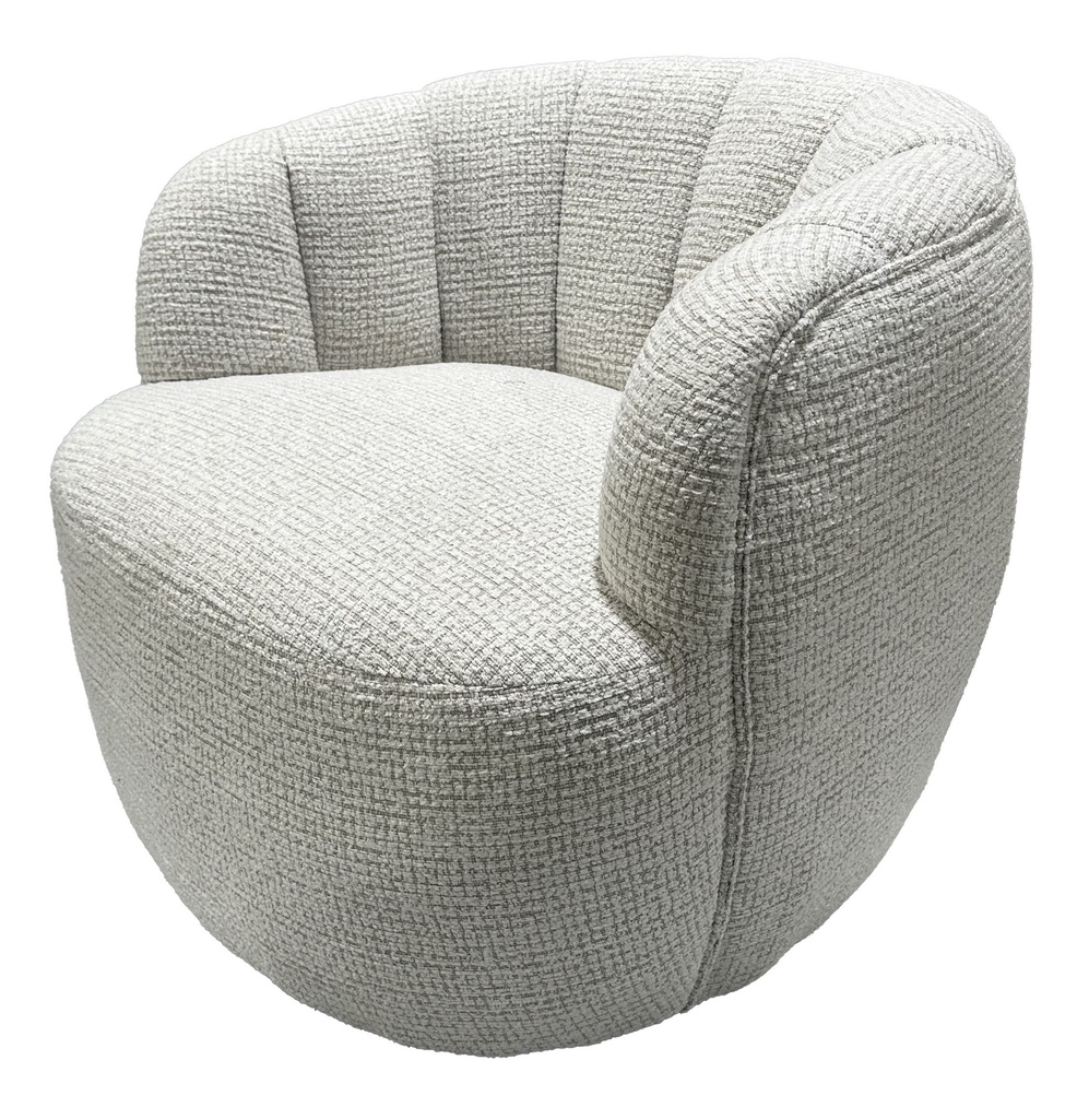MILLY SWIVEL ACCENT CHAIR - WHITE & TAUPE