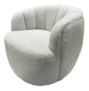 MILLY SWIVEL ACCENT CHAIR - WHITE & TAUPE