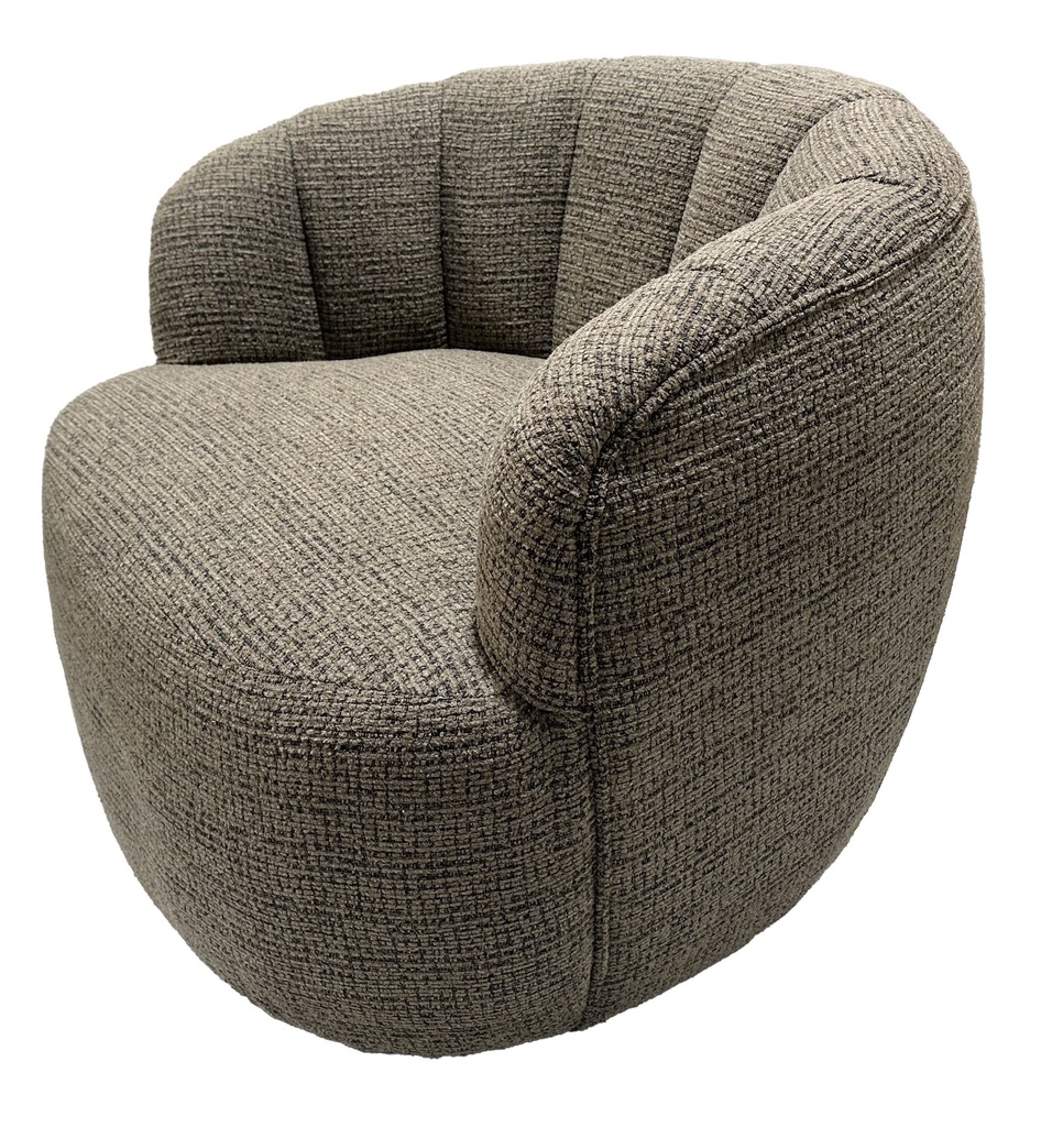 MILLY SWIVEL ACCENT CHAIR - CARAMEL & BLACK