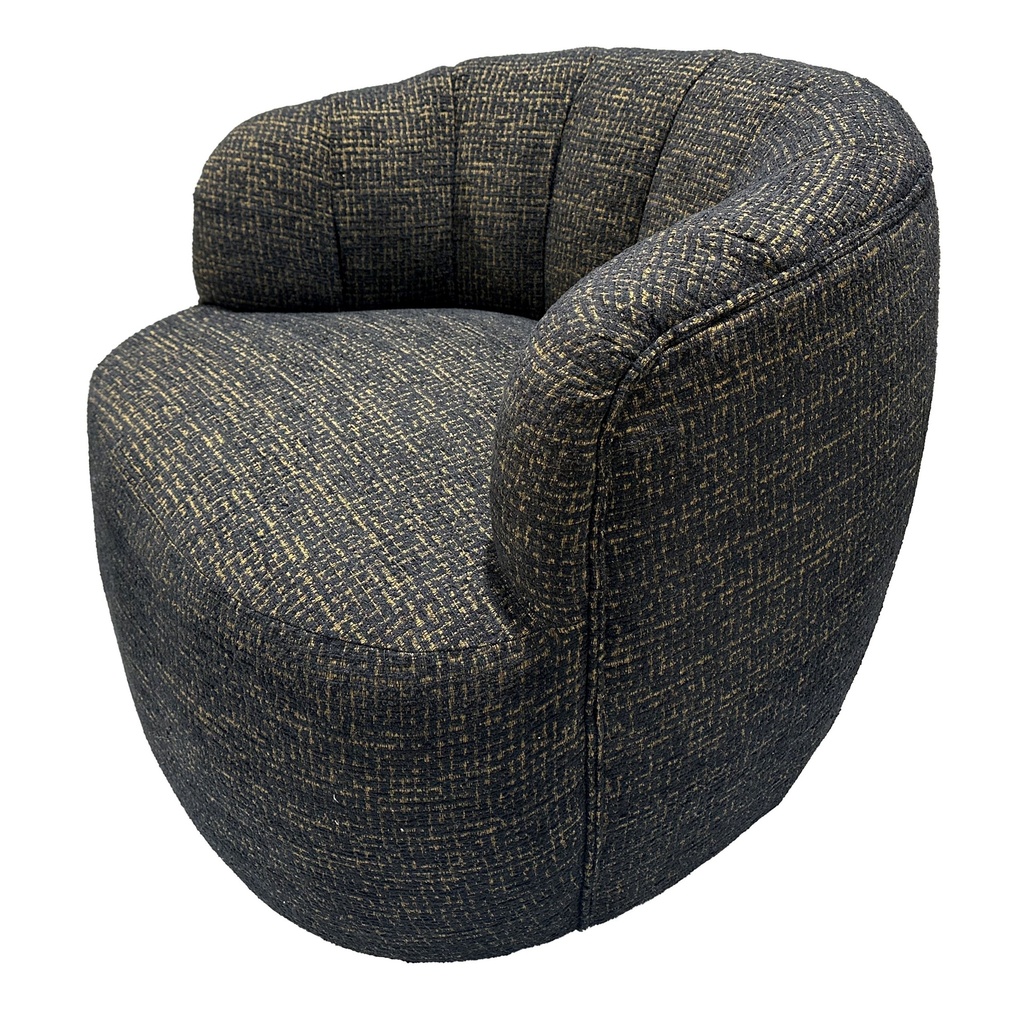 MILLY SWIVEL ACCENT CHAIR - GOLD & BLACK