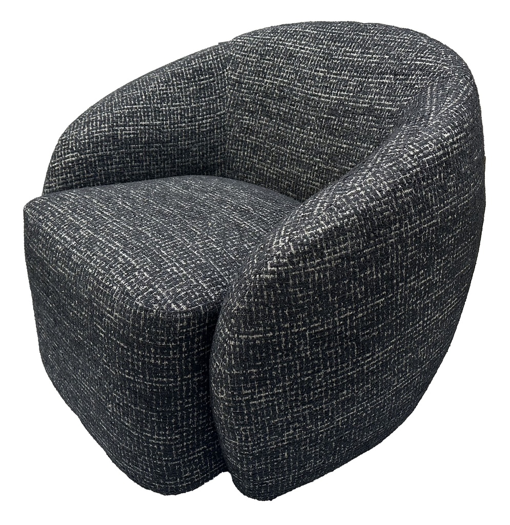 DAISEY SWIVEL ACCENT CHAIR - BLACK & SILVER