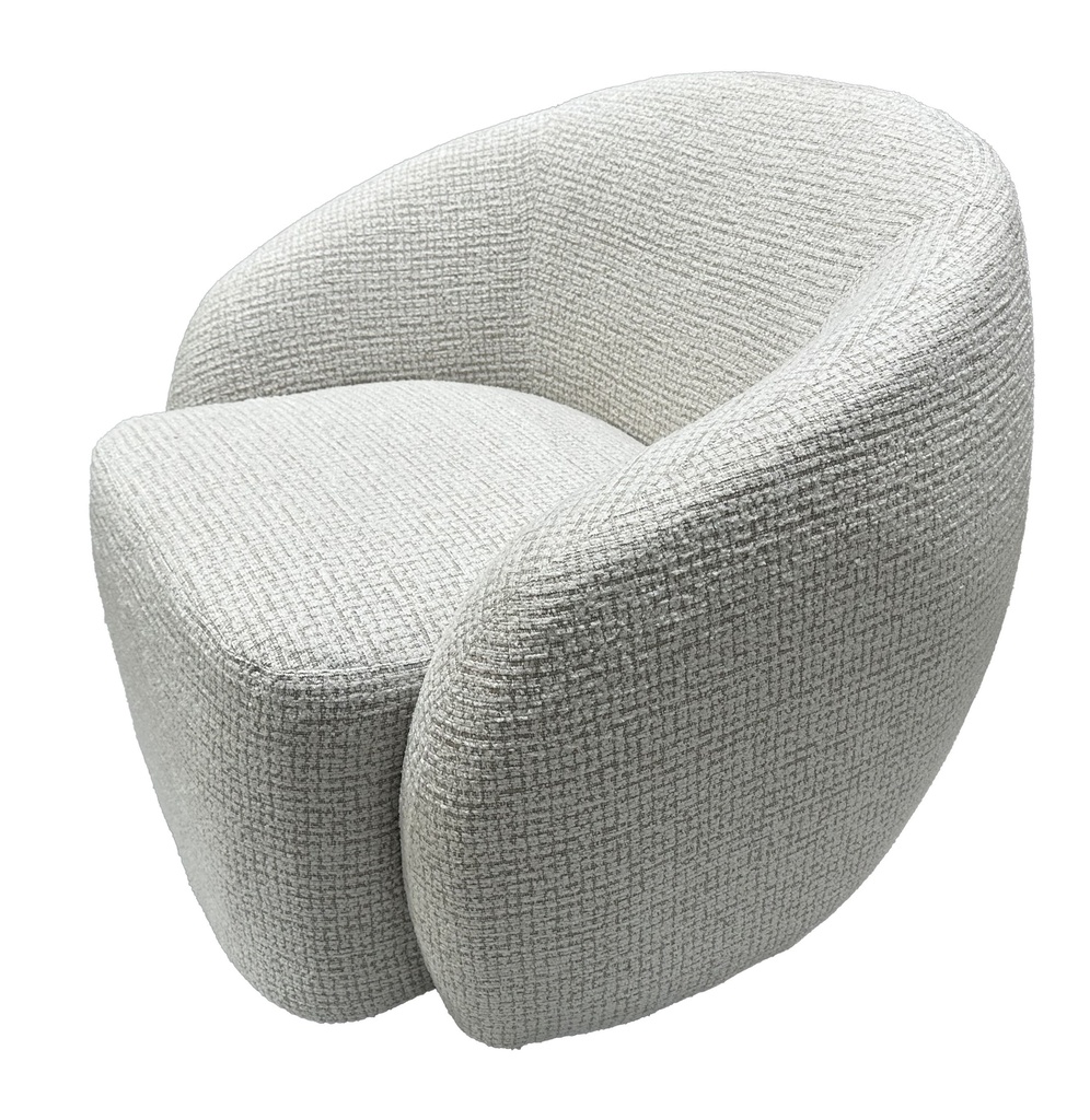 DAISEY SWIVEL ACCENT CHAIR - WHITE & TAUPE