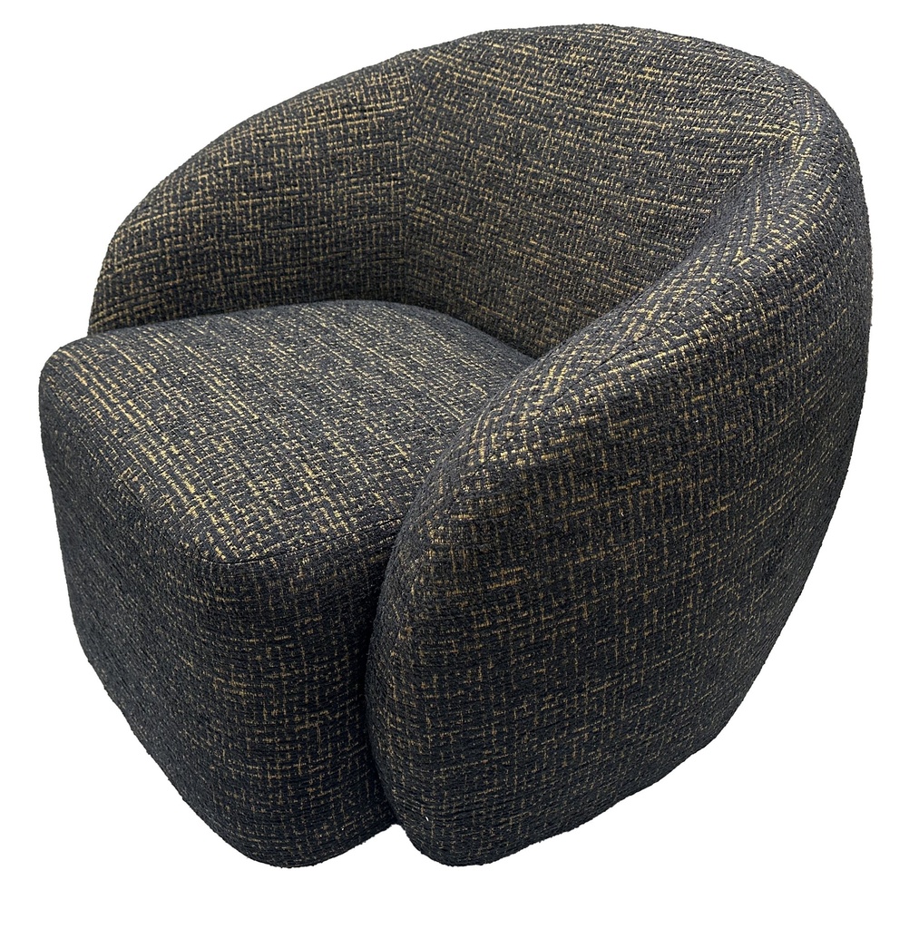 DAISEY SWIVEL ACCENT CHAIR - GOLD & BLACK