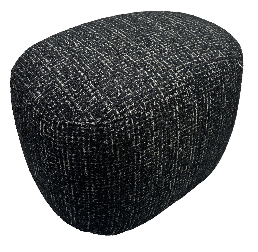 BELLA ACCENT OTTOMAN - BLACK & SILVER
