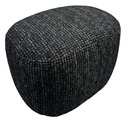 BELLA ACCENT OTTOMAN - BLACK & SILVER