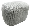 BELLA ACCENT OTTOMAN - WHITE & BLACK