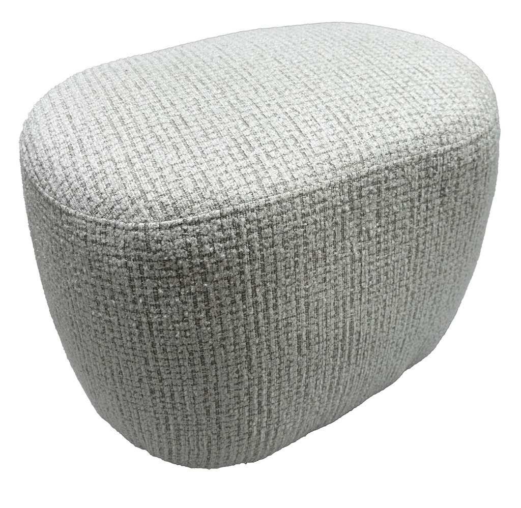 BELLA ACCENT OTTOMAN - WHITE & TAUPE