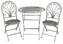 CAFE SETTING - ANTIQUE GREY FINISH (ROUND CHAIR)