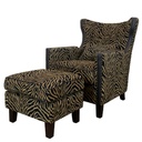 INSTINCT OCCASIONAL CHAIR & OTTOMAN ZEBRA PRINT