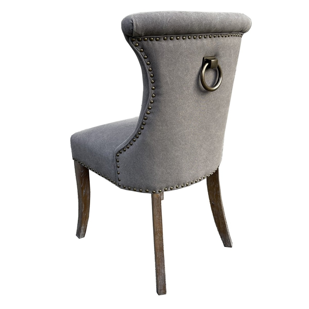 MIAMI DINING CHAIR GREY CANVAS / OAK